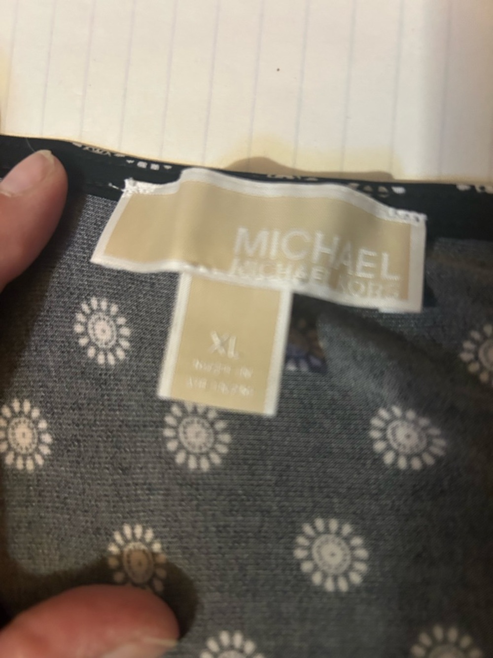 Michael Kors Black Dress with White Daisy Print and Metal Logo - Picture 5 of 8